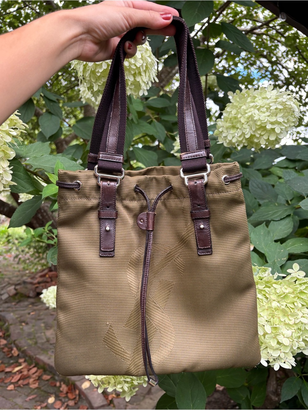YSL Yves Saint Laurent Olive Green Shoulder Bag with YSL Logo and Leather Straps